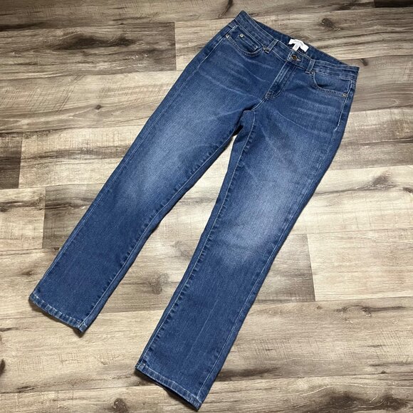 Ellen Tracy Mid Rise Cuffed Capri Denim Jeans Blue Women’s Size 8 - Picture 1 of 11